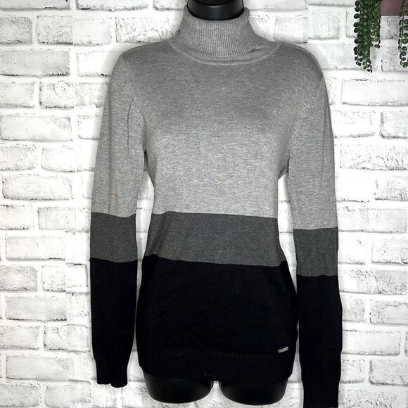 Calvin Klein Colorblock Turtleneck Knit Sweater Size XS - Picture 1 of 5